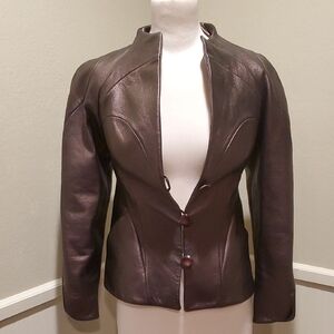Rubin Singer Metallic Plum Leather Jacket